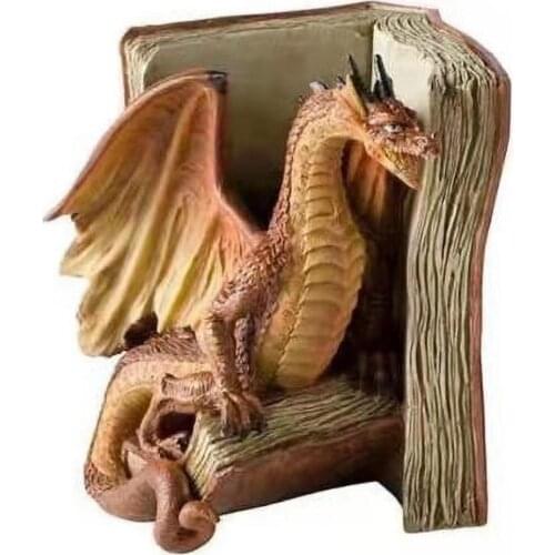 Garden Resin ornaments Funny Dragon Bookends Resin Dragon Statue Desktop Bookend for Home Office Bookshelf Decoration