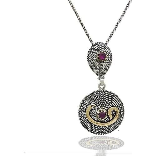 Silver Filigree Vav Design Lady Necklace