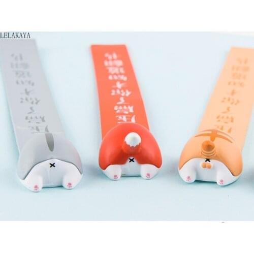 Lovely Cartoon Cat Dog Fox Hamster Ass Bookmarks Novelty Book Reading Item Creative School Supplies action figure for Children