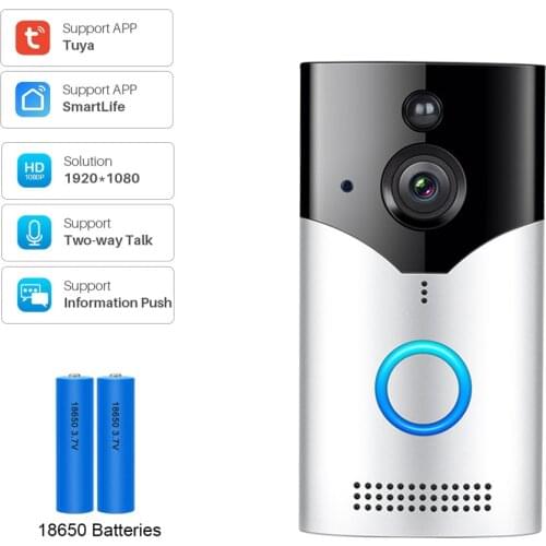 HD 1080P Tuya Smart Life Video Doorbell Wireless WiFi Visual intercom Door Phone Camera Night Vision PIR Motion Detection