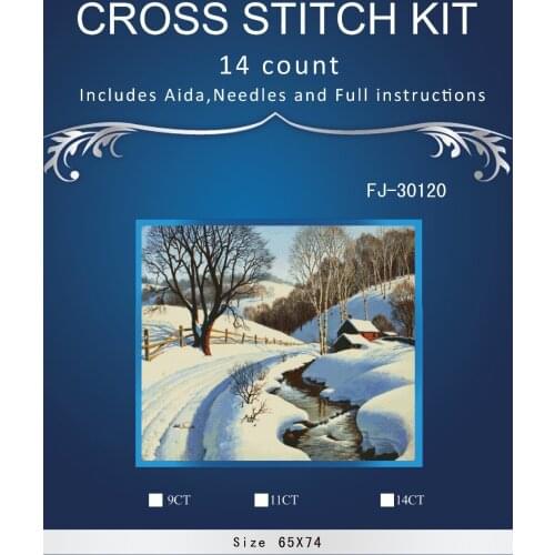 Top Quality Beautiful Lovely Counted Cross Stitch Kit Landscape Embroidery Cross sti8th set Snow forest