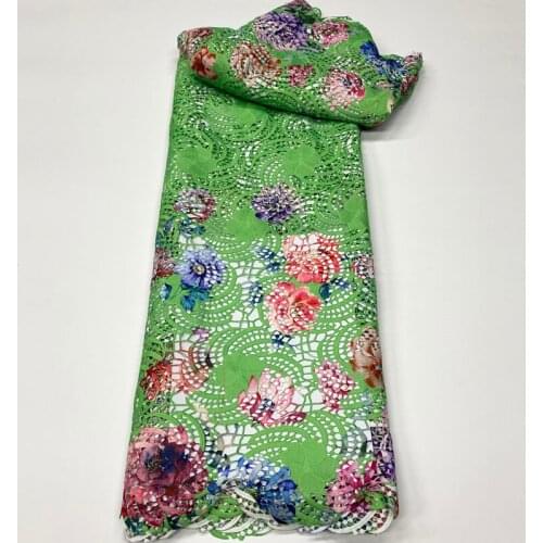 Party Q 2021 High Quality Embroidery Guipure Water Swiss African Milk Silk Cord Soluble Print Lace Fabric For Dress