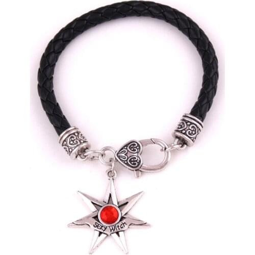 Women Bracelet Bangle Jewelry Special Design Seven Pointed Stars Written Sexy Witch With Beautiful Crystal Provide Dropshipping