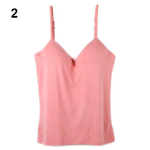 Fashion Womens Bra Adjustable Built In Bra Padded Self Mold Tank & Tees Camisole Retail Wholesale 6 Colors 6DS7