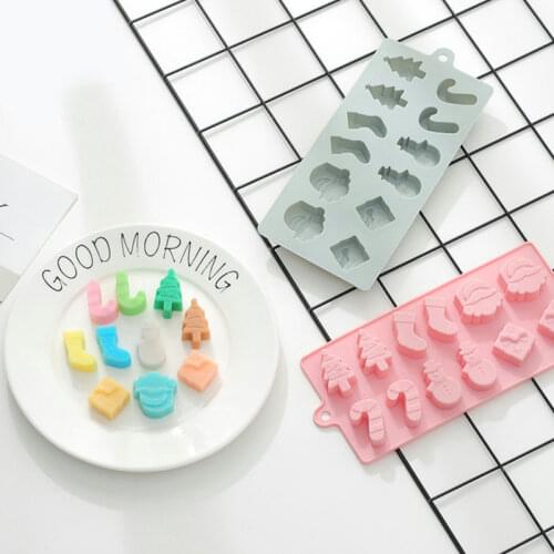 12 grid silicone cake mold Christmas snowman socks silicone mold chocolate cake fondant molds cristmas decoration baking tools