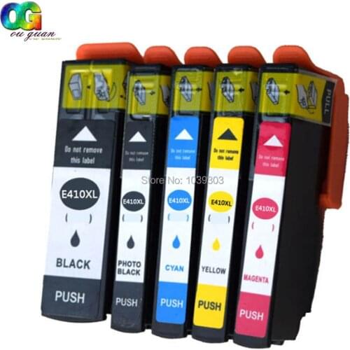 1BK, 1PBK,1C,1M,1Y ) Compatible for Epson 410XL Ink Cartridge with Epson Expression XP-830 XP-630 XP-640 XP-530 XP-635