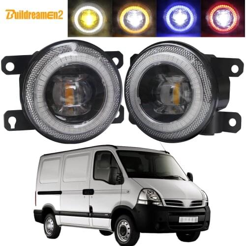 2 Pieces Car LED Lens Fog Light Assembly Angel Eye Daytime Running Lamp DRL 30W 8000LM 12V For Nissan Interstar 2002-2010