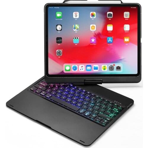 360 Degree Rotary Backlight Wireless Bluetooth Tablet Keyboard for iPad Pro 12.9