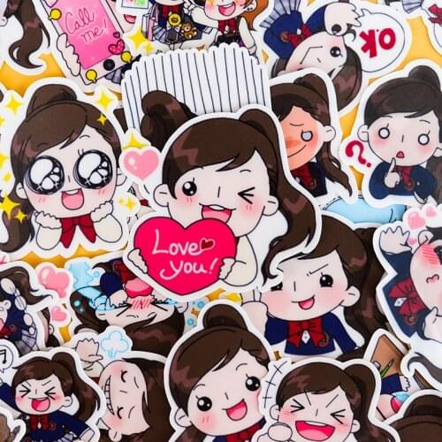 39pcs Cute Yuko girls waterproof for phone car Label Decorative Stationery Stickers Scrapbooking DIY Diary Album toy Stickers