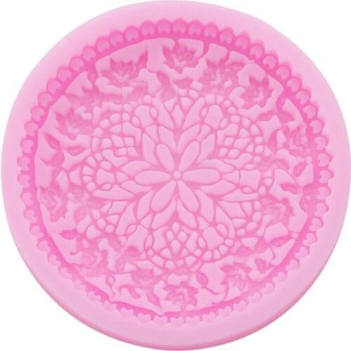 3D Flower Vine Pattern Lace Round Silicone Cake Mold Cake Decorating Chocolate Candy Tool Embossing Mould Baking Accessories