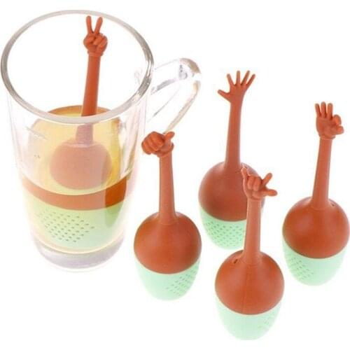 5 PCS Funny Gesture Tea Strainer Coffee Filter Diffuser Tea Infuser Kitchen Tools Makers Tea Accessories Teapot Filter