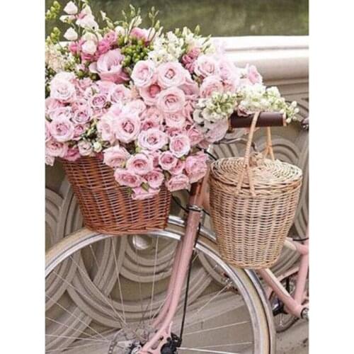 5D DIY Diamond Painting Landscape Picture Bicycle Flower Scenery Picture Square/Round Diamond Cross Stitch Decoration Art WG3047