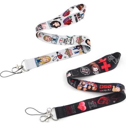 JF0213 Greys Anatomy Lanyard Keychain Multifunction ID Card Badge Holder Camera USB Cell Phone Neck Strap Gift For Nurse