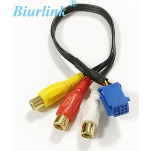 Car 3RCA Cable Adapter For Toyota DVD Navigation Headunit 6Pin Blue AV Port 3040