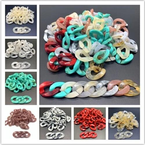 New 20pcs/16x22mm Acrylic Chain Links DIY Charm Accessories for Jewelry Making