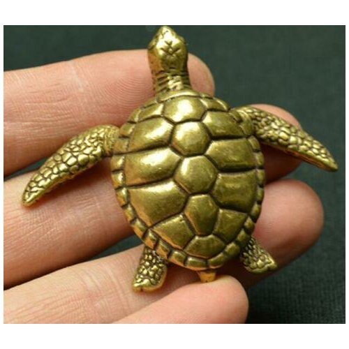 China Pure brass solid little turtle small statue