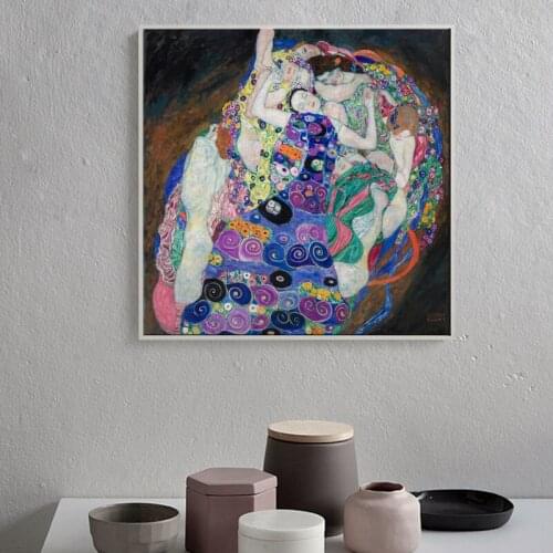 The Virgin Famous Art Paintings By Gustav Klimt Classical Wall Art Canvas Prints Reproductions for Living Room Wall Decor Cuadro