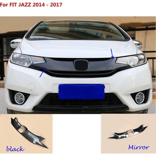 For Honda Fit jazz 2014 2015 2016 2017 car styling accessories License plate trim racing Grid Grill Grille hoods panel frame