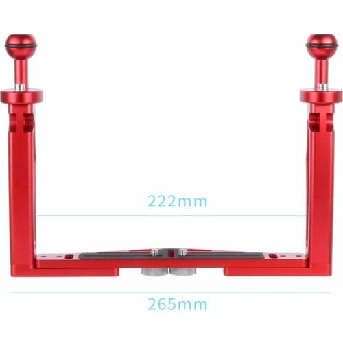 DSLR Diving Dual Handheld Tray Bracket with Clip Screw Adapter Top Handle Shutter Extension Sports Camera Underwater Photography