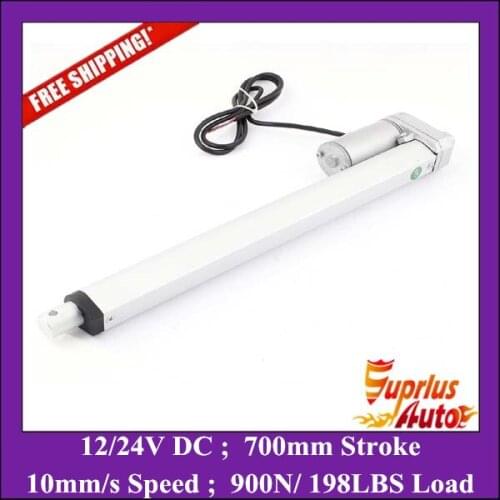 Free Shipping 12V DC 700mm stroke linear actuator motor, 900N/ 198lbs max load electric linear actuator