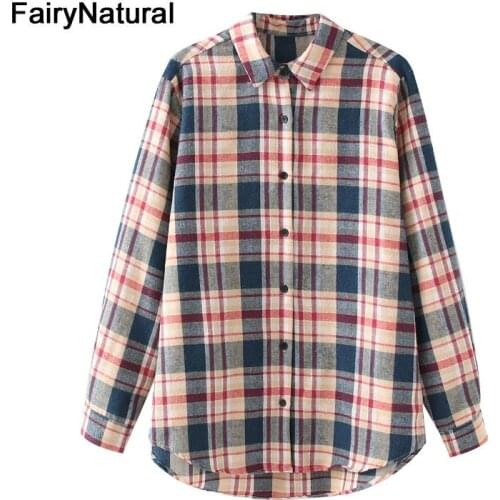 Fairynatural Women's Plaid Shirts