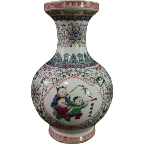 China old porcelain Monochrome glazed sky blue glazed gourd bottle pattern vase