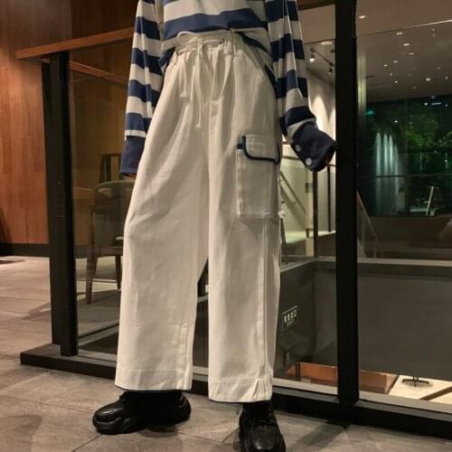 GOOHOJIO 2020 Wide Leg Ankle-length Pants Women Trousers Casual Pants Women Oversized High Waist Solide White Sweatpants Women