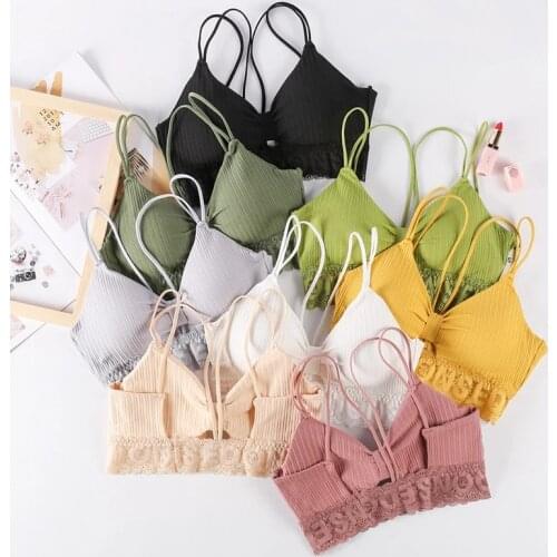 Cotton Bra Sexy Lace Bra Brathable Sport Bra Running Push Up Gym Fitness Yoga Suit Underwear Women Bra Seamless Crop Top Female