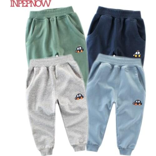 INPEPNOW 2020 Spring Autumn Sports Pants for Boys Child Trousers Car Print School Kids Pants Children Sweatpants Clothes CK008