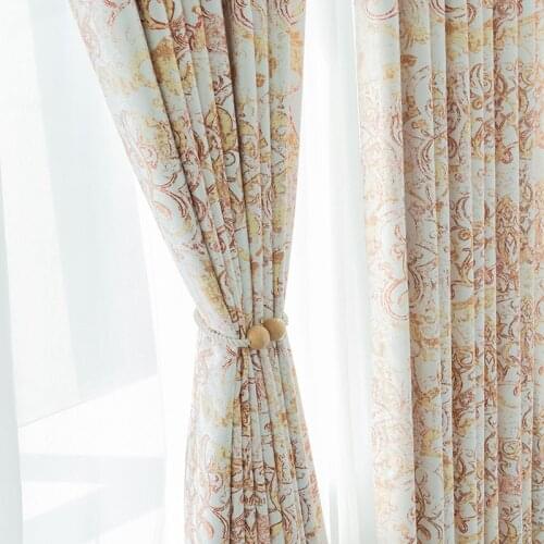 European-style Cationic Jacquard Curtains Modern Minimalist for Living Room Bedroom Printing Shading Light Luxury Curtain Custom