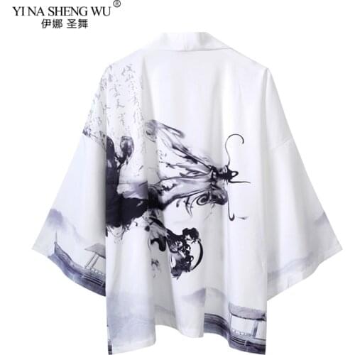 Japanese Style Kimono Tokyo Streetwear Haori Men Women harajuku Cardigan Kimono Japan Girl Robe Chinese Dragon Clothes BeachCoat