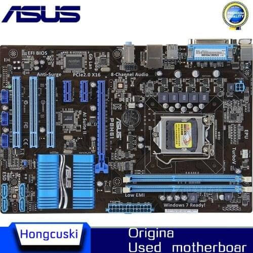 Original motherboard for ASUS P8H61 LGA 1155 DDR3 USB2.0 16GB boards for I3 I5 I7 32nm cpu H61 desktop motherboard Free shipping
