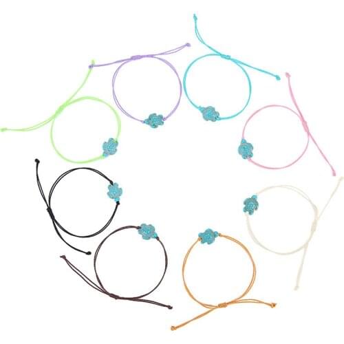 Fashion stone bead tortoise shape stone bead adjustable bracelet handmade woven bracelet for men and women jewelry gifts