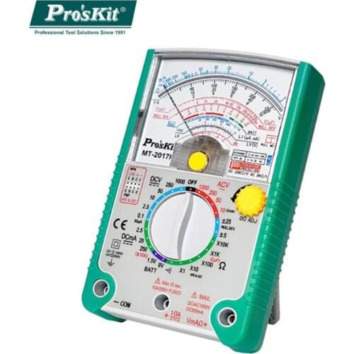 Pros'Kit Analog Pointer Multimeter MT-2017 AC/DC AV/DV Multi-Function ResistanceTransistor Diode Tester MT-2017N Upgraded Meter