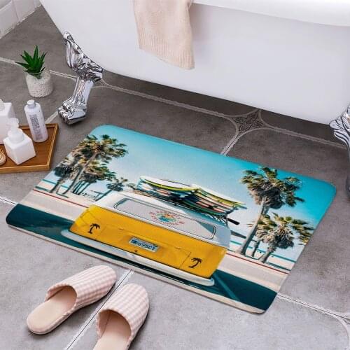 Van Life In Yellow Carpet Areas Rug Non-slip Floor Mat Rug 3D Printing Living Room Bedroom Door Mat Home Decoration