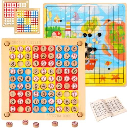 Montessori Educational Educational Educational Educational Toys Wooden Sudoku Gobang Nine Palace Lattice Logical Thinking Game