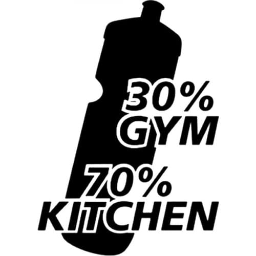 Personality Car Stickers Fun Gym Sports and Kitchen Decoration PVC Car Stickers Accessories Waterproof Sunscreen Black/white