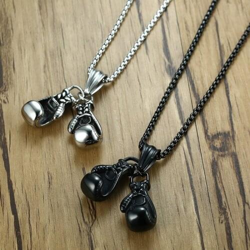 Fashion Punk style Mini Boxing Glove Present&Necklace for Men Women Choker Hiphop Chain Necklaces Statement Cool Necklace
