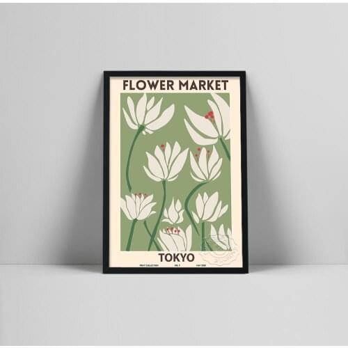 Tokyo Flower Market Poster Florist Gift Wall Art Decoration Pictures Canvas Painting for Girls Bedroom Background Living Room