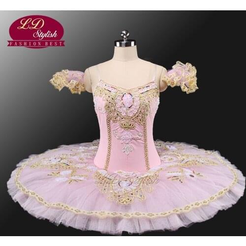 Adult Pink Professional Tutu Ballet Tutus For Performance Sleeping Beauty Costumes Girls Ballet Stage Wear Apperal LD0001