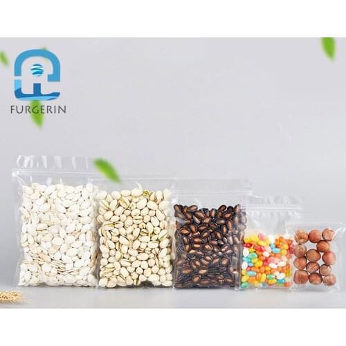 FURGERIN 10pcs/lot Clear Packaging Bags zip bag for food packaging Eco Friendly Reusable Produce Bags Food Storage