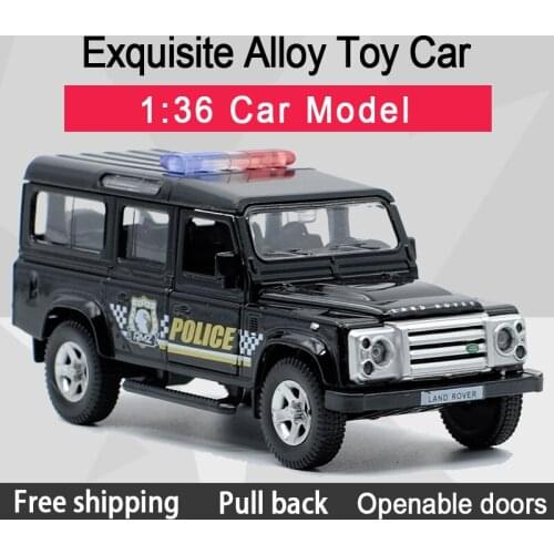 RMZ CITY 1:36 Defender SUV Police Toy Car Alloy Diecast Car Model Toy With Pull Back For Children Gifts Toy Collection