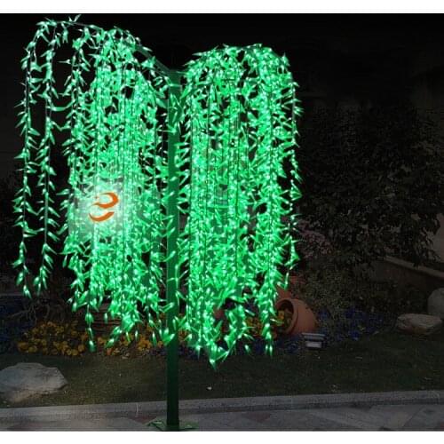 Led Artificial Willow Weeping Tree Light Outdoor Use 3m/9.8ft Height 2304pcs LEDs Rainproof Christmas Decoration Waterproof Tree