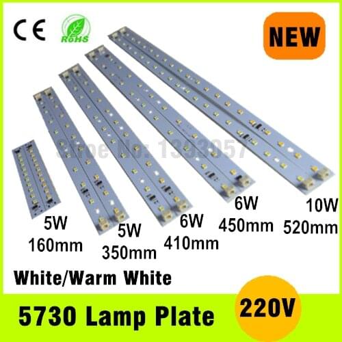 220V LED Tube 5W 6W 8W 10W 5730smd LED PCB With Epistar Chip integrated IC Driver Cold White Warm White Aluminum Plate