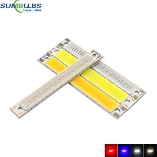 Sumbulbs 60*8mm 2V 3V COB LED Light Bulb 60mm Strip Red Bule Warm Cool White 1W 3W 3.7V LED Lighting Source for DIY Work Lamps