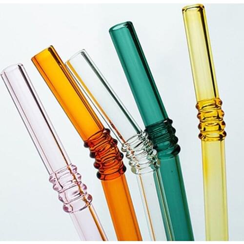 Heat Resistant High Borosilicate Glass Drinkware Straws with Brushes Smoothies Cocktails Bar Accessories Straws