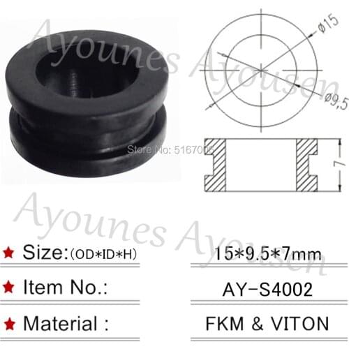 Fuel injector grommet rubber seal 15*9.5*7mm wholesale 100pieces top feed for mitsubishi toyota car accessories AY-S4002