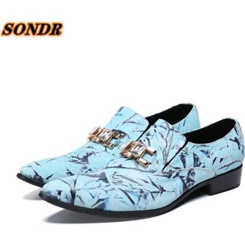 Mens Fashion Genuine Leather Shoes New Style Designer Crystal Men Formal Shoes Flat Breathable Slip-on Shoes Zapatilla Hombre