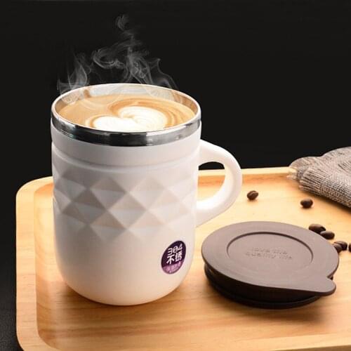 Creative 400ml Stainless Steel Mug Anti-Hot Coffee Tea Milk Cups Handle Drinkware Nice Gifts