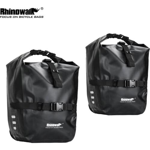 Rhinowalk 2 Pieces 20L Bicycle Pannier Bag Bike Accessories Waterproof Portable Bike Bag Trunk Pack Cycling Travel Cycling Bag